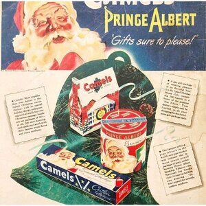 1943 Camels Prince Albert Tobacco Santa Claus Advertisement Christmas WW2 DWII26